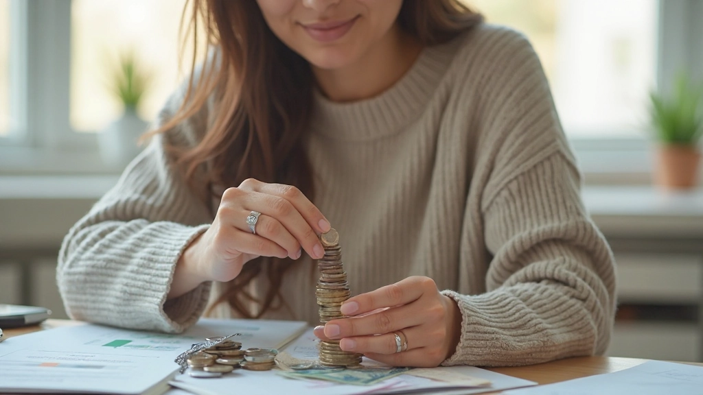 Фотография человека, считающего монеты и банкноты для накопления денег и сбережений